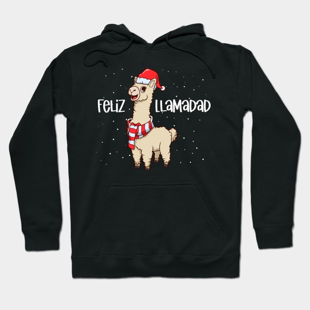 Christmas llama - Feliz Llamadad Hoodie by Modern Medieval Design